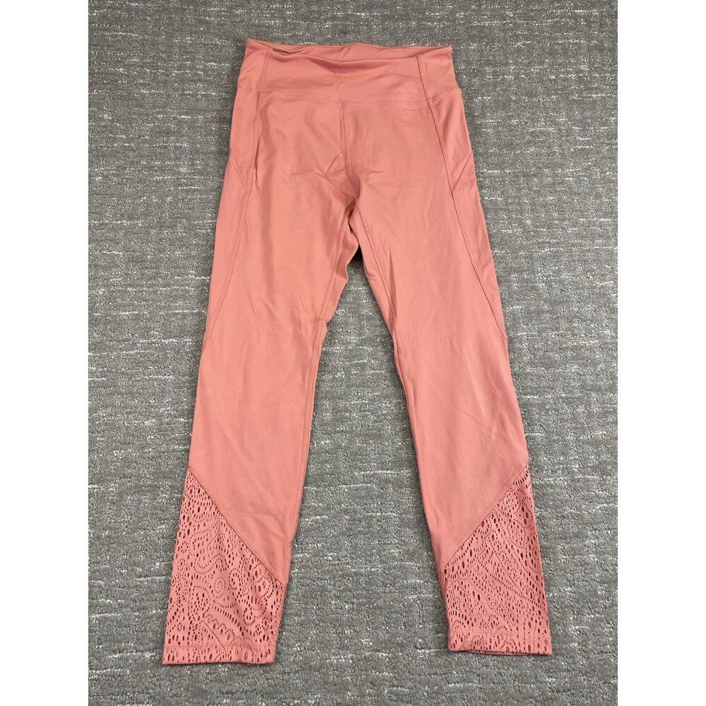 Victoria's Secret PINK Sport Leggings Lace Size M Medium EUC Peach